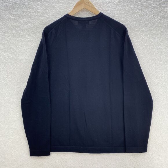 Banana Republic Sweater Mens Large Blue Fine Italian Merino Wool Preppy V-Neck - Picture 6 of 16